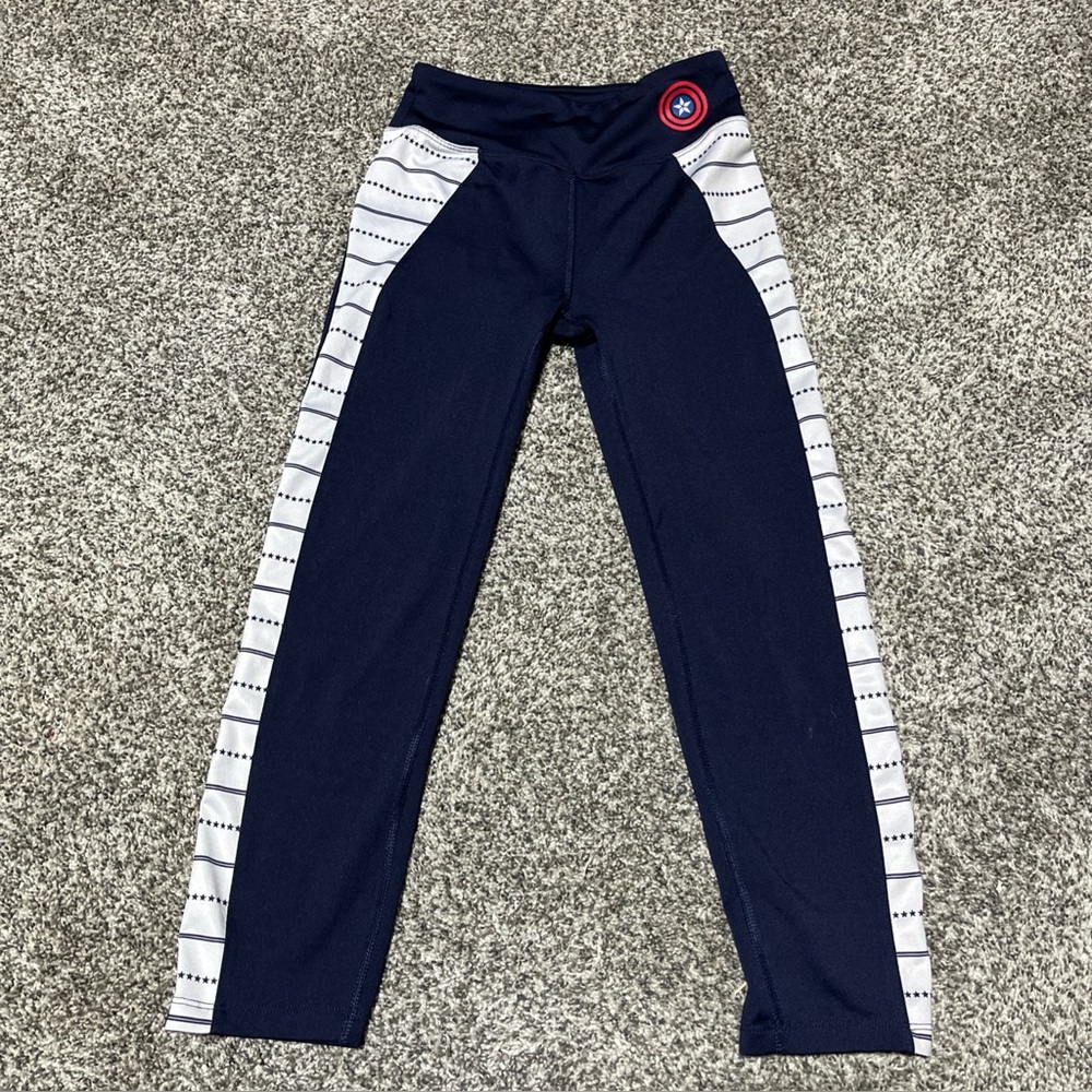 MARVEL By HER Universe Captain America Logo Leggings Navy Blue Women's XS